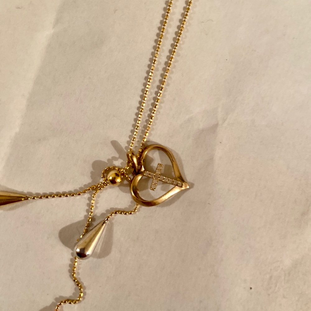 Gold necklace with gold pendants